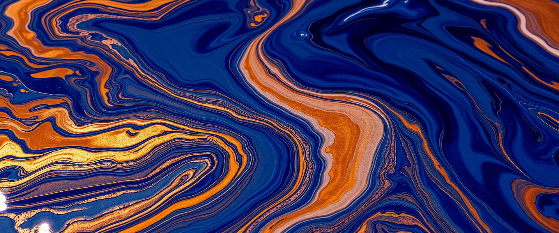 Liquid metallic epoxy pour in royal blue and copper